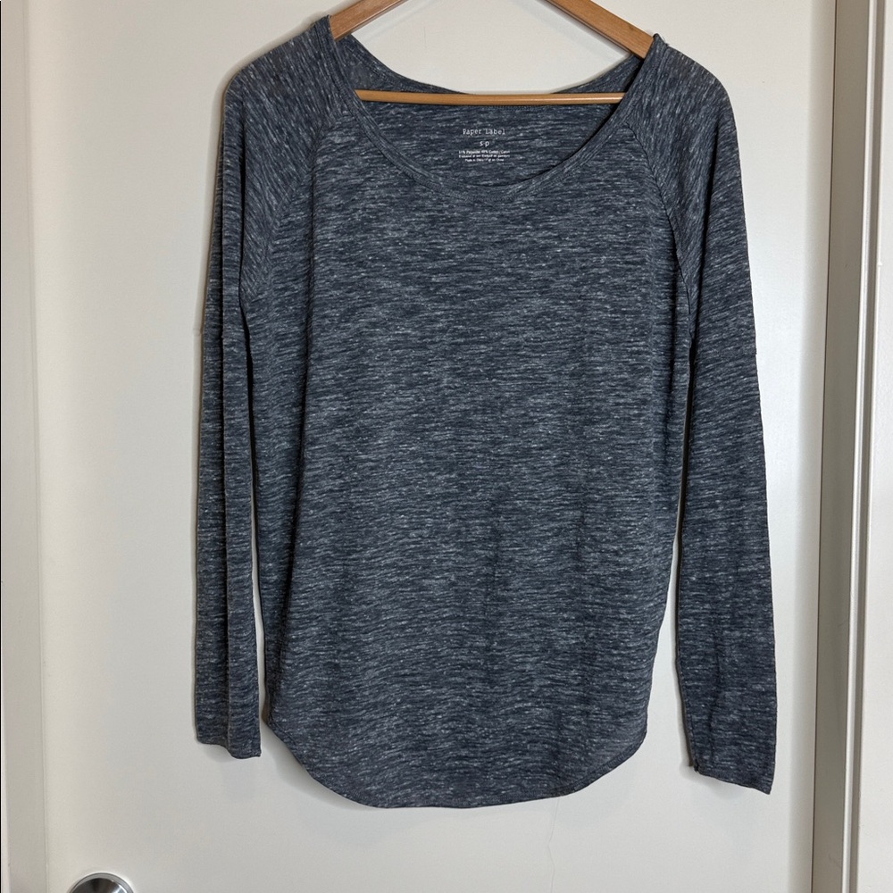 Paper Label Heathered Grey Long Sleeve
